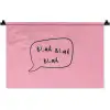 Tekstwolkje - BLAH BLAH BLAH - Roze Wandkleed katoen klein -zz3d