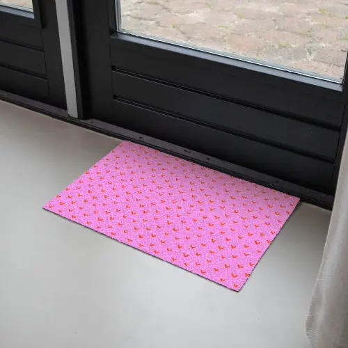 Rood -  Hartjes - Roze - Patroon Deurmat klein 898 -sfeer2