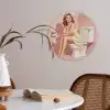 Roze - Retro - Vrouw Akoestische PET Vilt - Rond klein -sfeer3