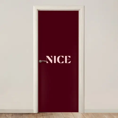 Nice - Bordeaux - Roze deurposter klein -3d_beige