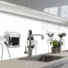 Drinken - Zwart - Wit keuken achterwand 2 middel -3d_schuin