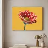 Bloem - Rood - Stippen Textielframe zwart klein -sfeer2