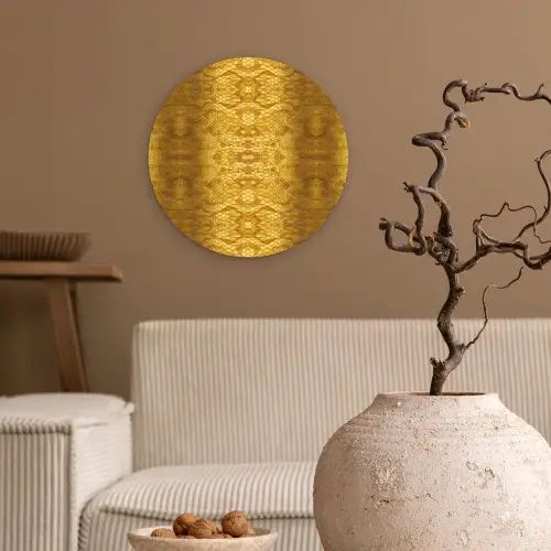 Slang - Boa - Goud - Geel Wandcirkel plexiglas klein 852 -sfeer1