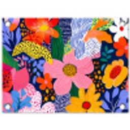 Kleurrijk - Bloemen - Abstract - Stippen tuinposter los doek klein -3d
