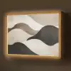 Golven - Abstract - Beige Light Box met batterij (Wandlamp) middel -z3d_website