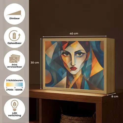 Portret - Abstract - Vormen Light Box met batterij (Wandlamp) middel -USP_websiteoverzichtNL