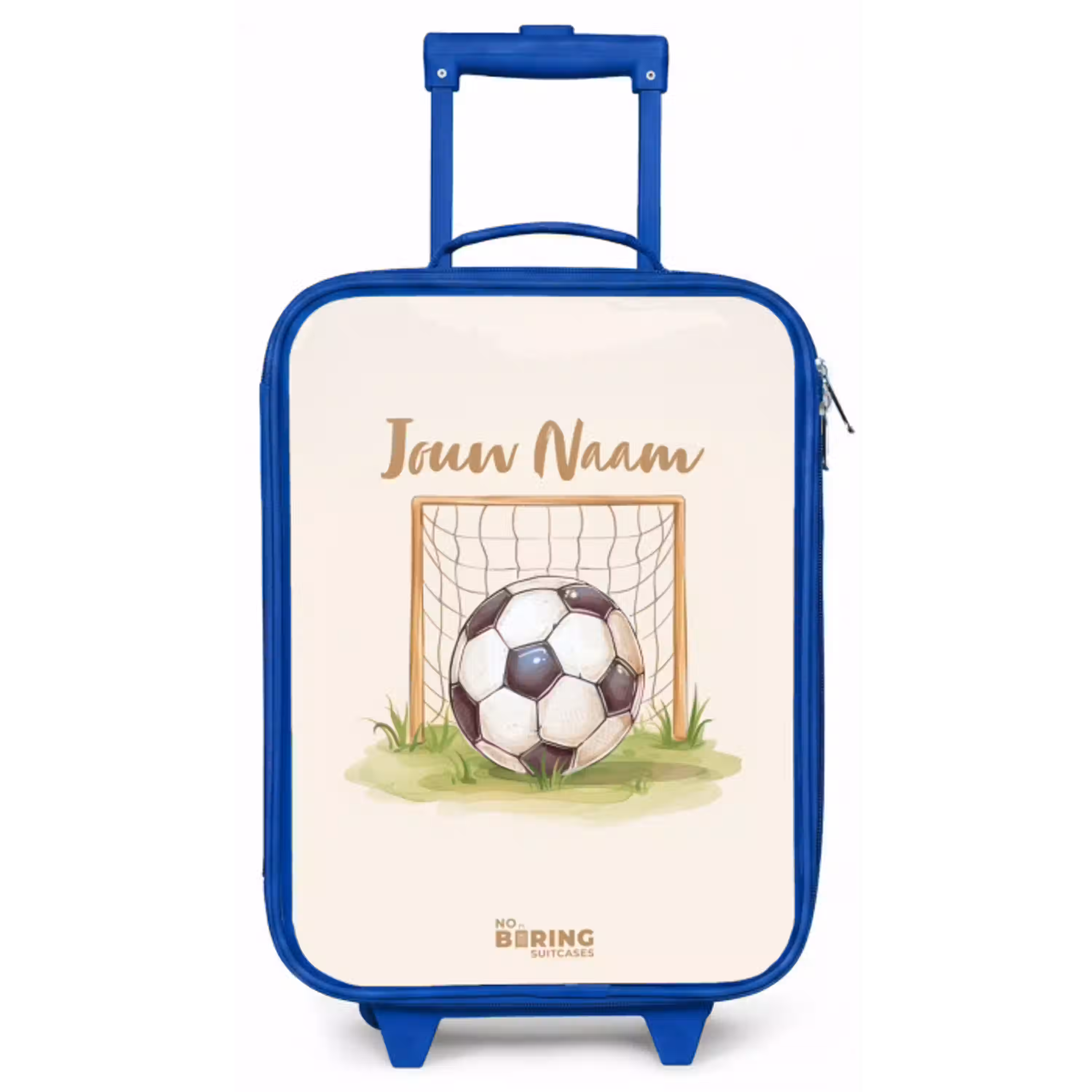 Voetbal in een goal Kinderkoffer - Blauw klein -zz3dotto