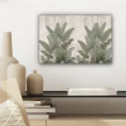 Bananenbladeren - Beton - Groen canvas 2cm klein -sfeer6