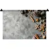 Winter - Kerst - Beton - Dennenappels Wandkleed katoen klein -zz3d