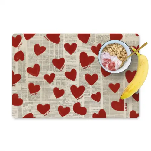 Hartjes - Krant - Loveyou Placemat vinyl groot -zzzproduct_Kitchenyeah-website
