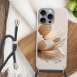 Bloem - Beige - Crème Hoesje iPhone 16 Pro Max met koord klein -sfeer4
