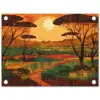 Landschap - Afrikaans - Zon tuinposter los doek klein -3d