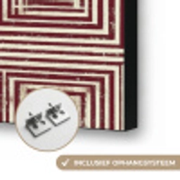 Geometrisch - Patroon - Rood Textielframe zwart klein 947 -USP_ophangsysteemNL