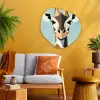 Giraffe - Illustratie - Bruin - Minimalistisch Wandcirkel Organisch Plexiglas middel -sfeer4