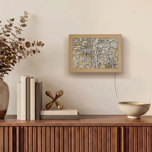Mondriaan - Kunst - Oude meesters - Tableau I Light Box met kabel (Tafellamp) klein -sfeer2
