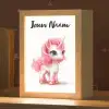 Unicorn - Meisjes - Kinderen - Eenhoorn - Roze Light Box met kabel (Kinderlampje) klein -zzz_3d_website