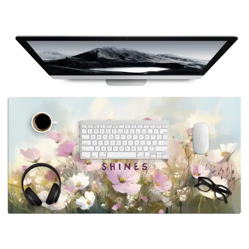 Quote - Bloemen - Schilderachtig Muismat XXL klein -3d
