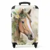 Koffer - Paard - Bloemen - Natuur - Waterverf - Dieren NBS - Handbagage koffer - Unisex middel -productfoto_recht