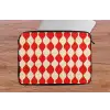 Golvend patroon - Retro - Rood - Beige laptophoes neopreen klein 279 -tafel