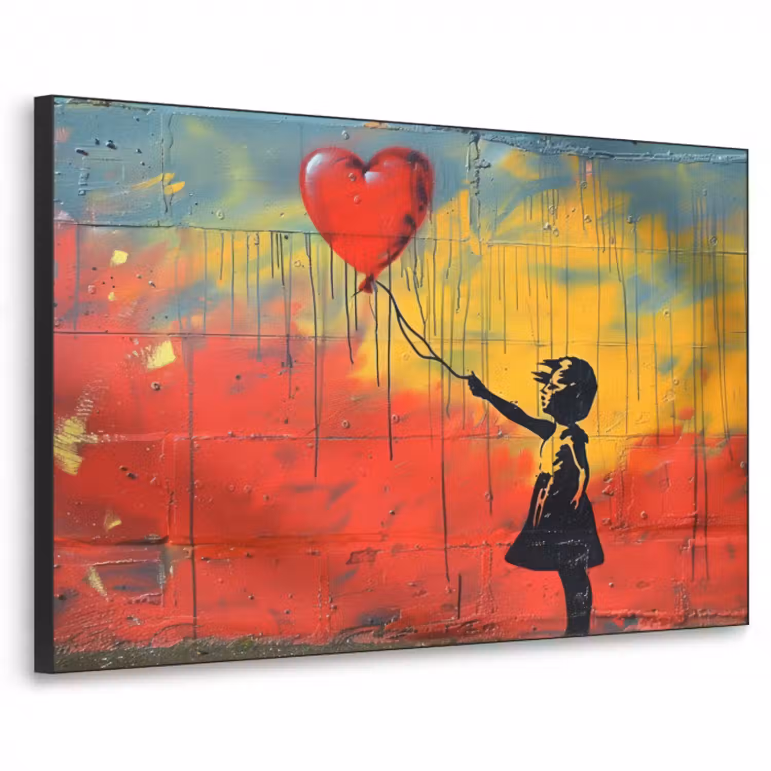 Art Frame - Banksy Style - Farbenfroh - Graffiti - Mädchen - Straßenkunst