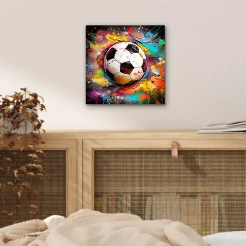 Voetbal - Verf - Kleuren - Zwart - Wit aluminium wit klein -sfeer3