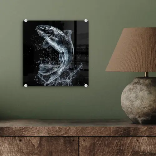 Vis - Koi - Zwart - Water plexiglas 5mm klein -sfeer3