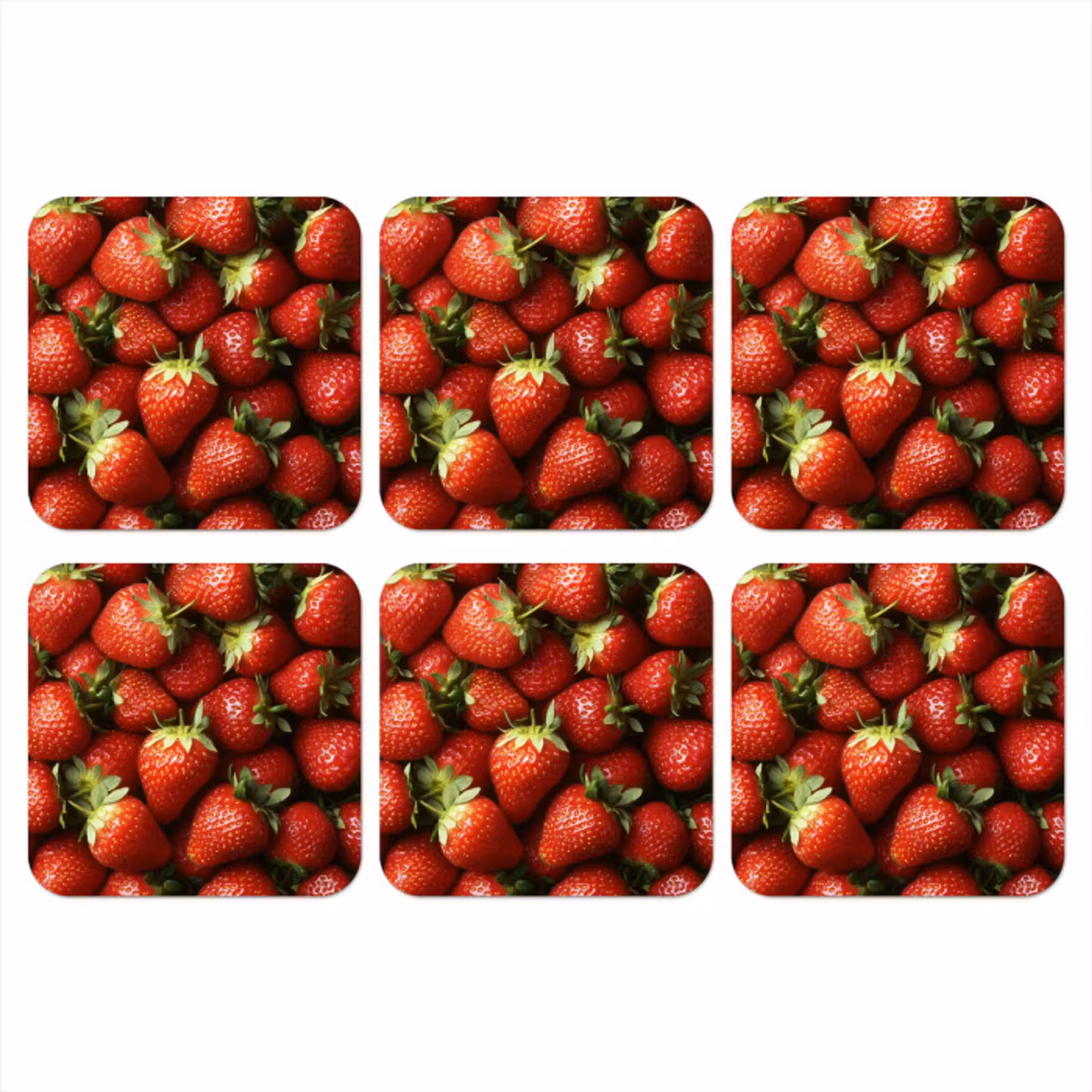 Aardbei - Fruit - Rood onderzetter kurk middel -3d