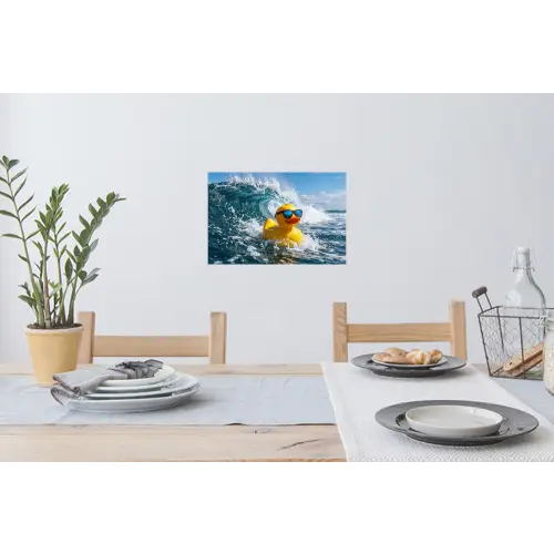 Badeend - Stoer - Golven Muursticker klein -eettafel