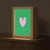 Groen - Hart - Minimalistisch - Valentijn Light Box met kabel (Tafellamp) klein -z3d_website