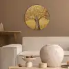 Goud - Boom - Abstract - Modern Akoestische PET Vilt - Rond klein -sfeer1