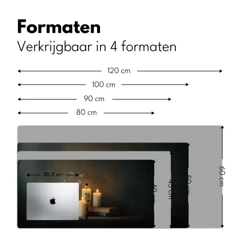 Kaarsen - Stilleven - Rustiek - Boeken Muismat XXL klein -sfeer5
