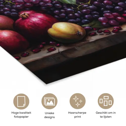 Wijn - Fruit - Stilleven poster papier klein -closeup_NL