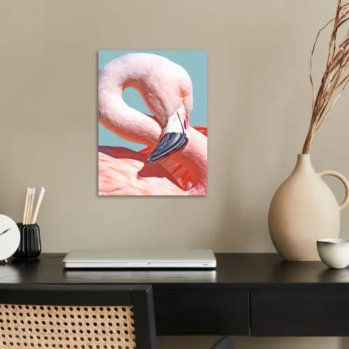 Close-up flamingo poster papier klein -sfeer1