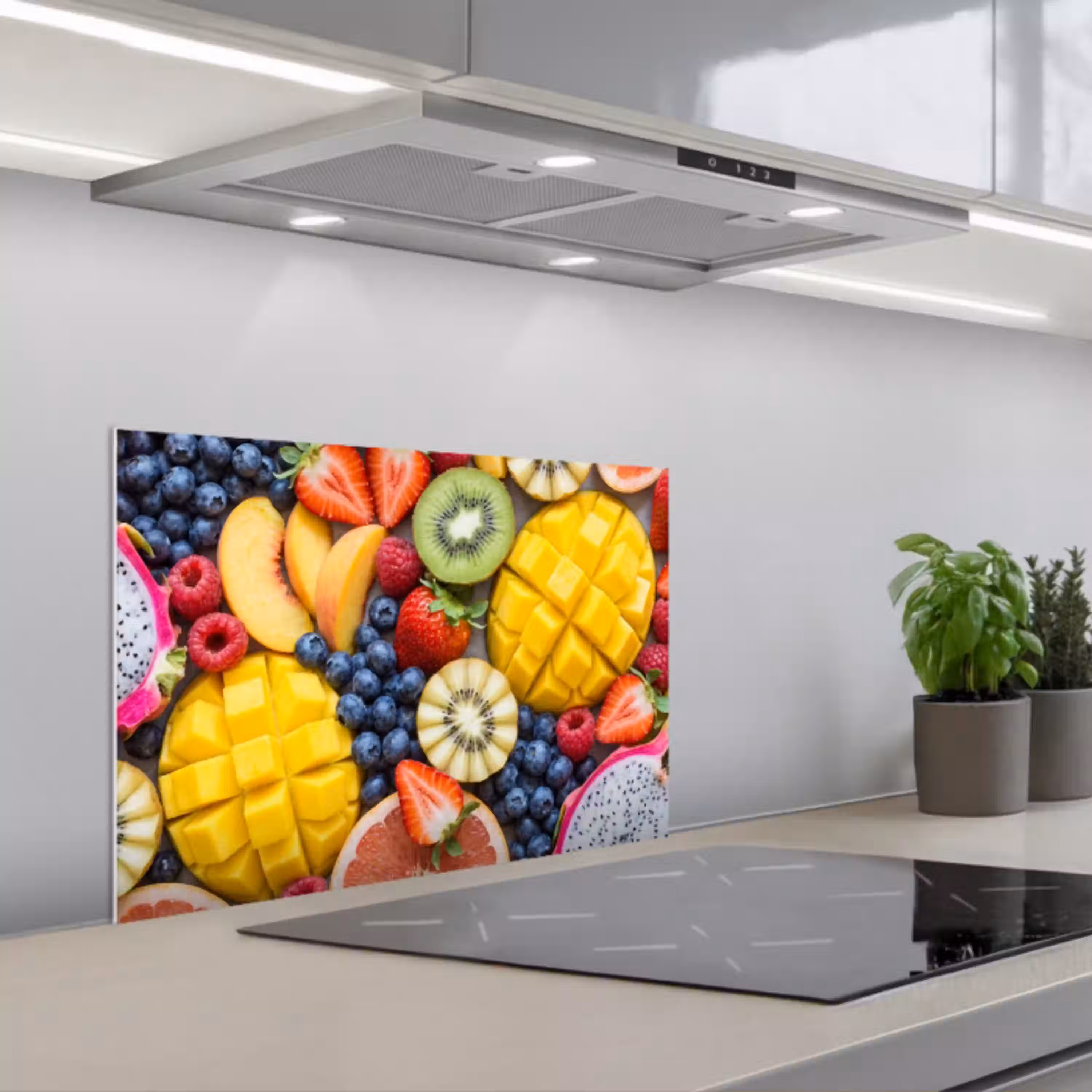 Fruit - Versneden - Kleurrijk - Eten - Gezond keuken achterwand spatscherm klein -3d_schuin