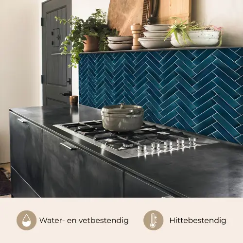 Visgraatmotief - Tegels - Diepblauw keuken achterwand 2 middel 871 -usp_NL