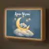 Sterren - Olifant - Maan - Wolken Light Box met batterij (Wandlamp kind) middel -z3d_website