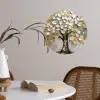 Boom - Beige - Grijs - Goud - Abstract Wandcirkel behangsticker klein -sfeer3