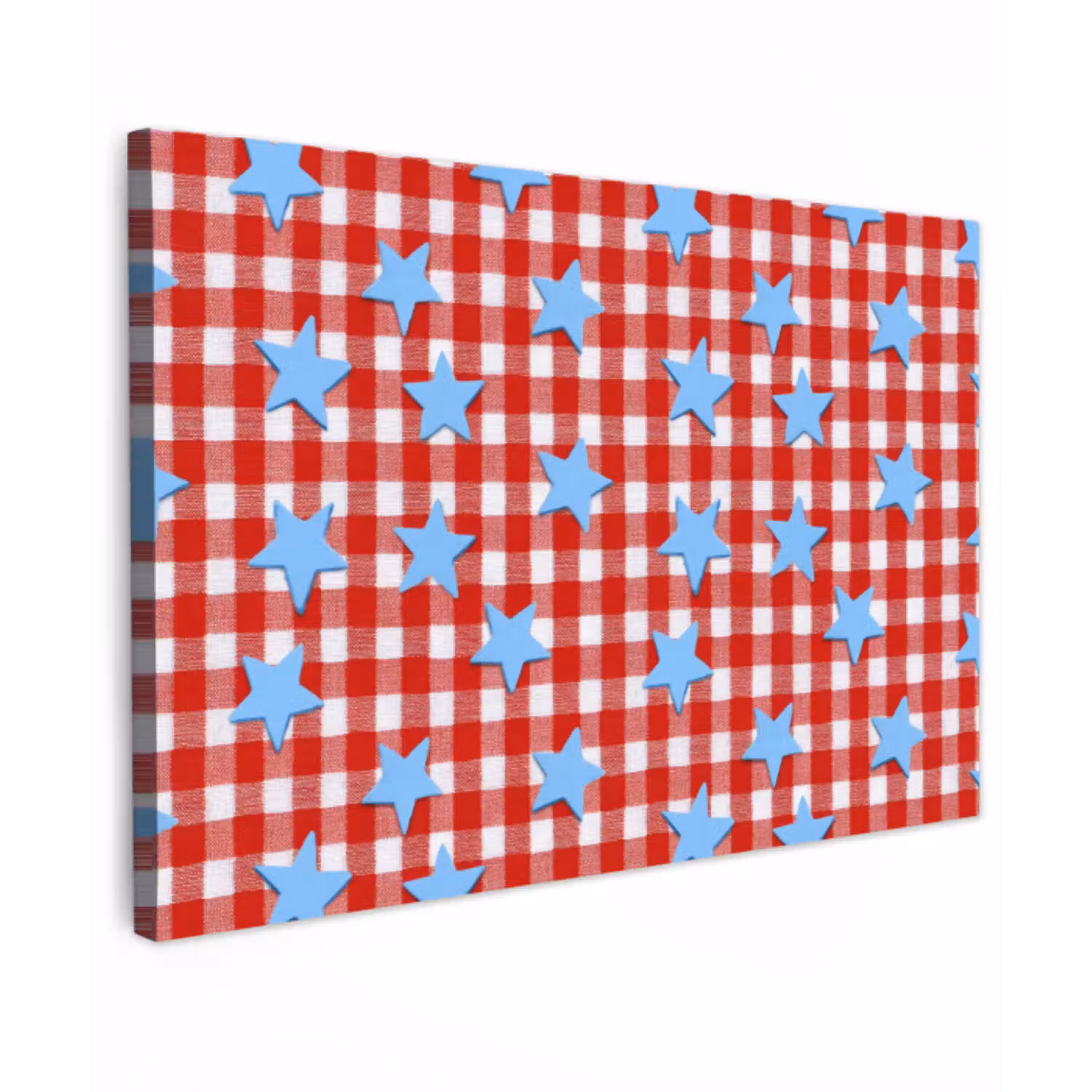 Ruit - Sterren - Rood canvas 2cm klein 34 -z3d