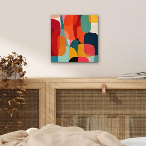 Vormen - Kleurrijk - Abstract - Vlakken aluminium wit klein -sfeer3