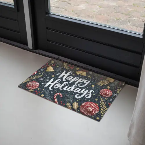 Feestelijk - Kerstgroet - Kleurrijk Deurmat klein -sfeer2