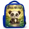 Panda - Bamboebos - Groen Kinderrugzak - Blauw middel -3d