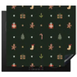 Patroon - Kerstsymbolen - Groen Inductie beschermer vinyl 3mm middel 274 -3d