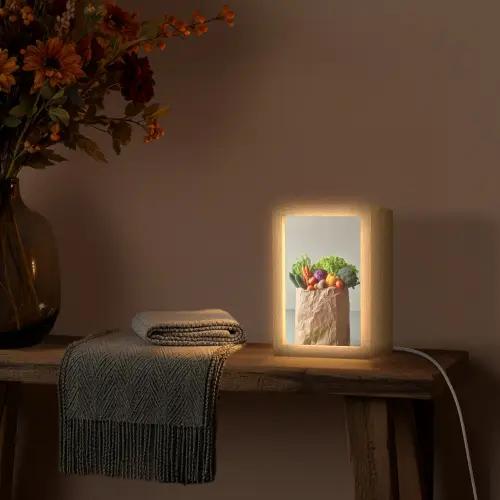 Papieren - Boodschappen - Groente - Kleurrijk Light Box met kabel (Tafellamp) klein -sfeer4