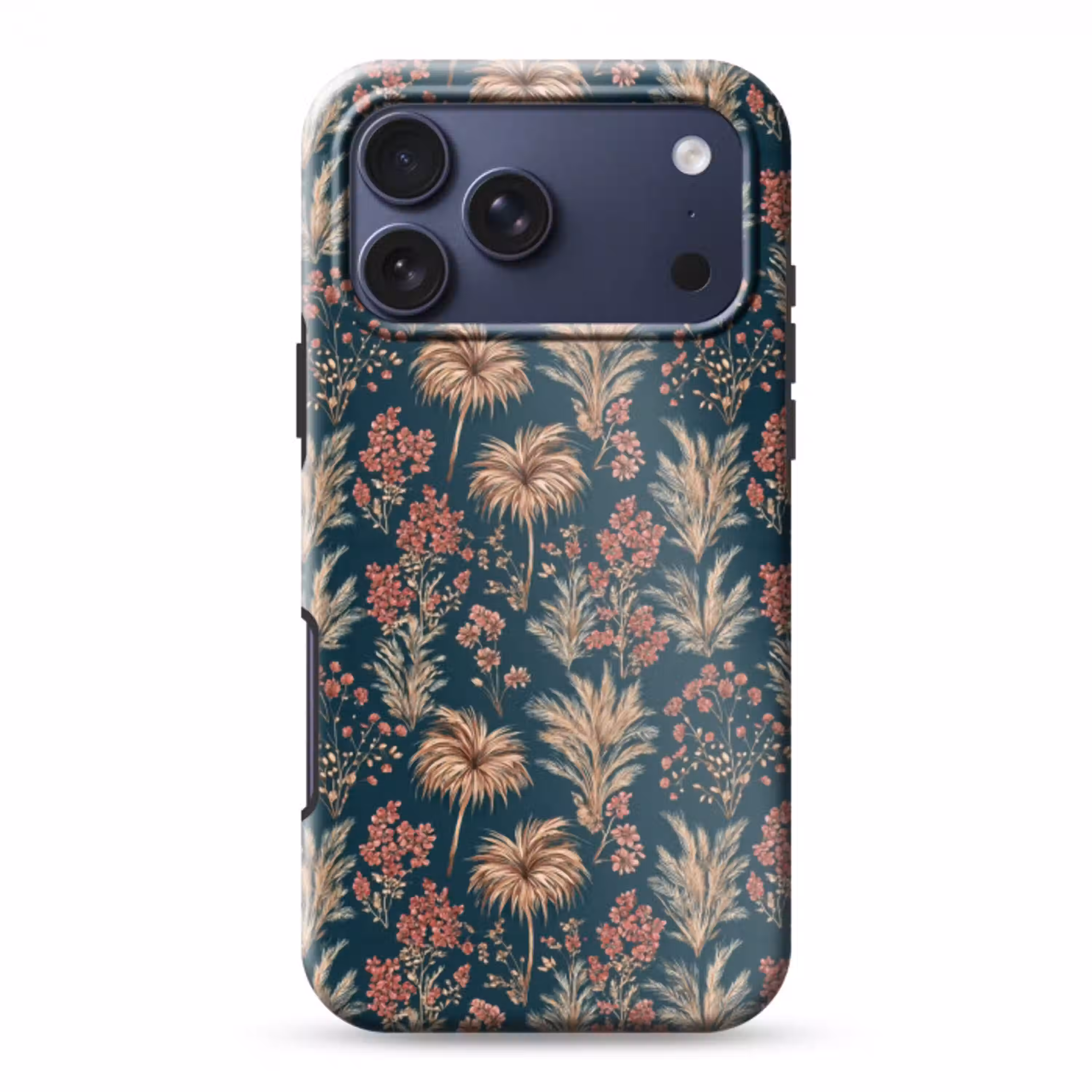 Botanisch - Patroon - Blauw Toughcase MagSafe Apple iPhone 17 Pro Max klein 1019 -3d