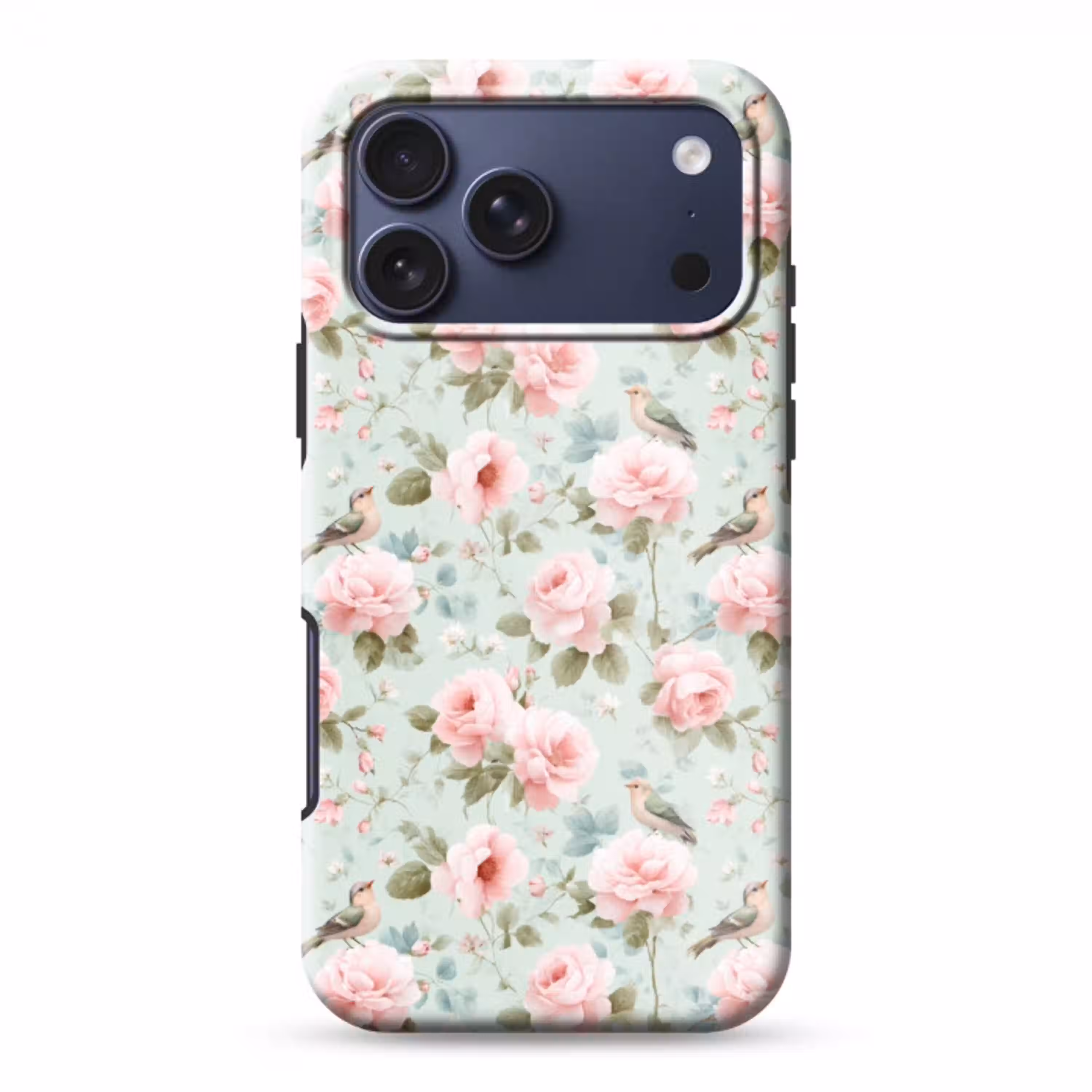 Rozen - Vogels - Pastel - Kleurrijk Toughcase MagSafe Apple iPhone 17 Pro Max klein 1019 -3d
