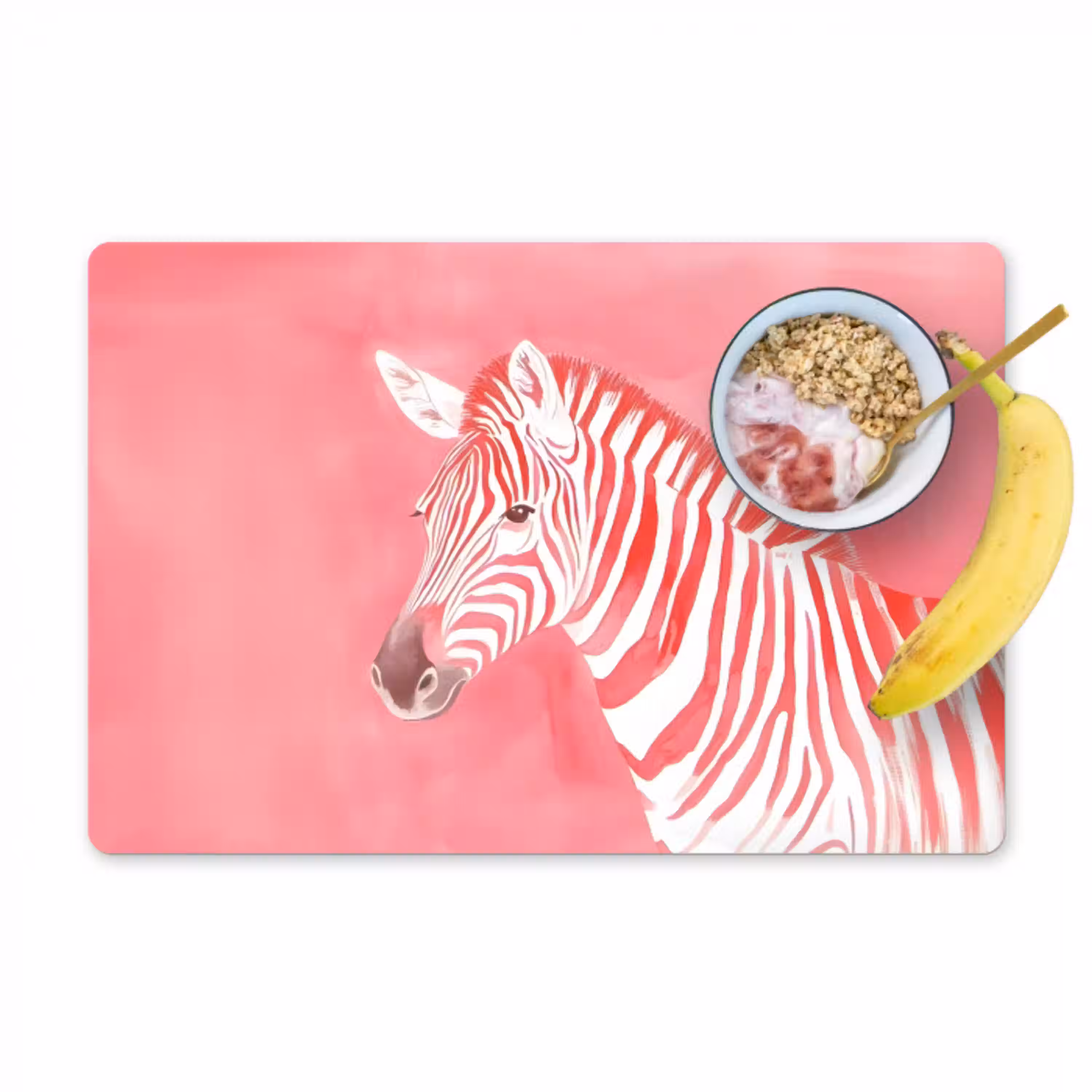 Zebra - Pink - Verf Placemat vinyl groot -zzzproduct_Kitchenyeah-website
