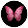 Vlinder - roze - Elegant Wandcirkel kunststof plaat 5mm dik klein -3d