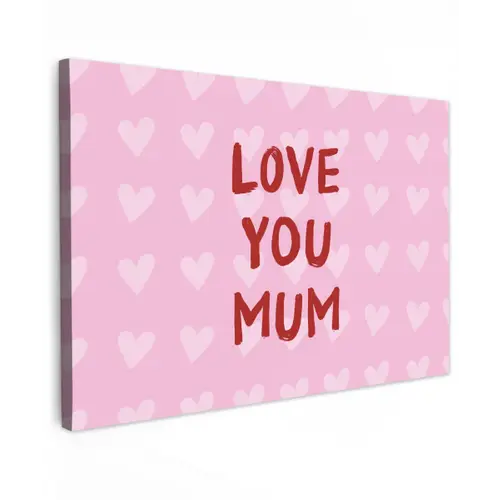 Love - Quote - Moeder - Rood canvas 2cm klein -z3d