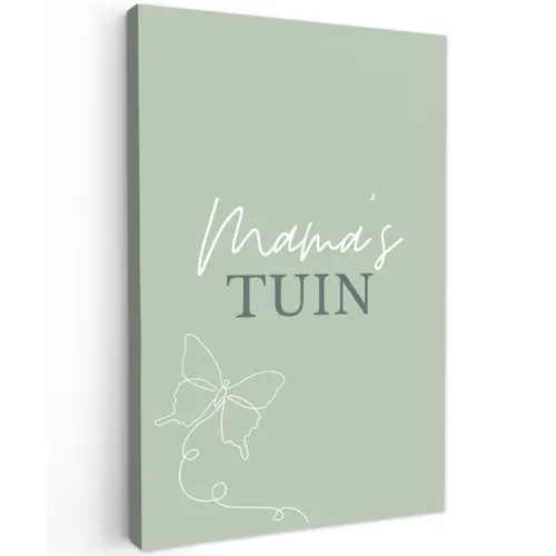 Mama's Tuin met Vlinder Tuinposter op houten frame 2 cm dik klein -3d
