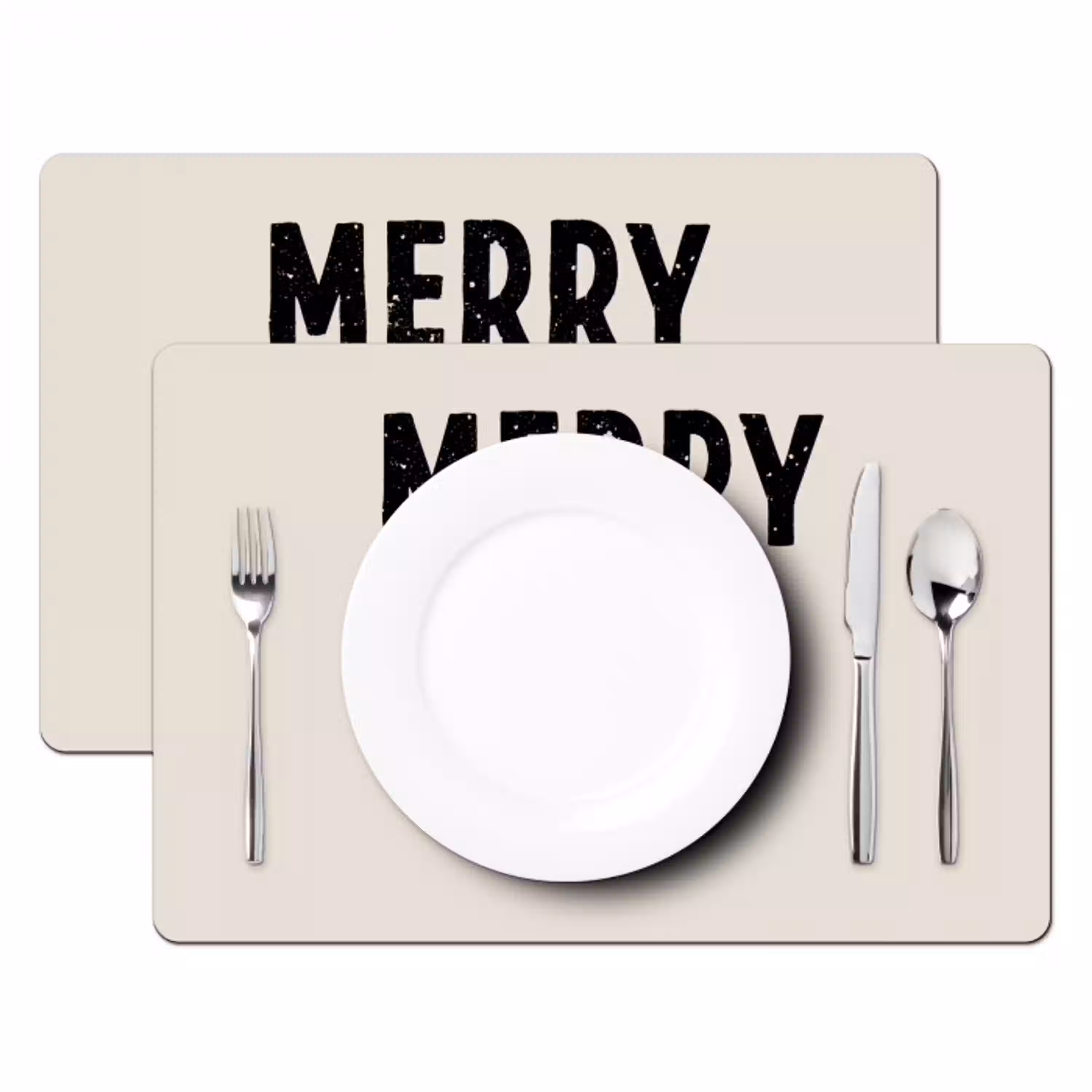 Kerst - Quotes - Merry xmas - Feestdagen - Zwart Placemat vinyl groot -zzsfeer2_Kitchenyeah-website